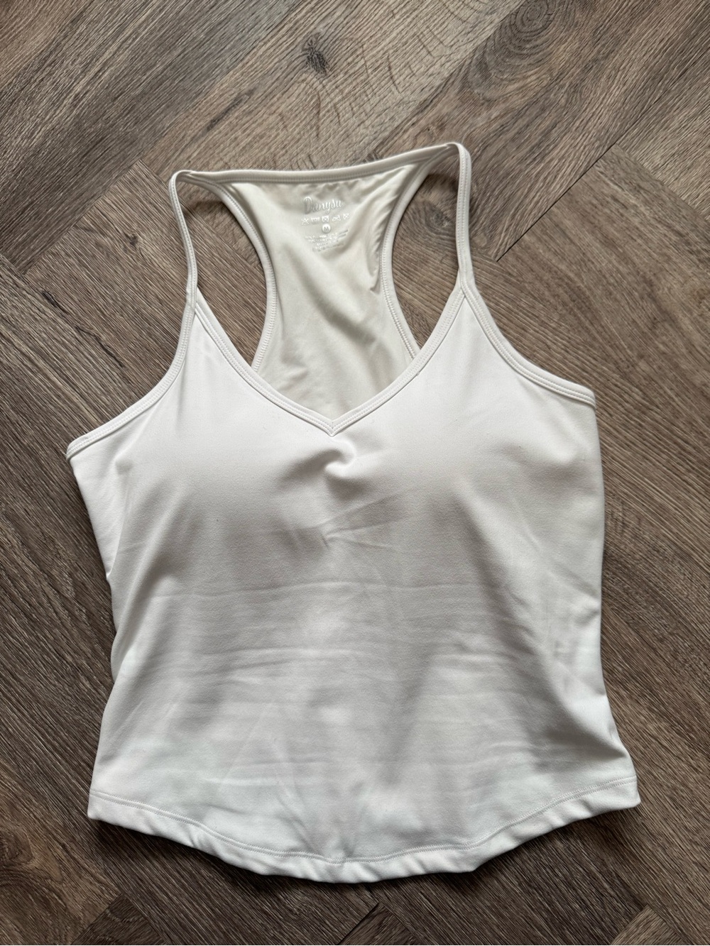 Women's White Racerback Tank Top - V-Neck Everyday Layering
